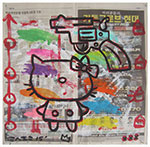 untitled (acrylic & collage on newsprint)